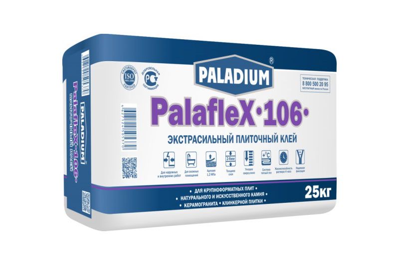 PALADIUM PalafleX-106  Палафлекс-106  ПЛИТОЧНЫЙ КЛЕЙ ЭКСТРАСИЛЬНЫЙ 5кг