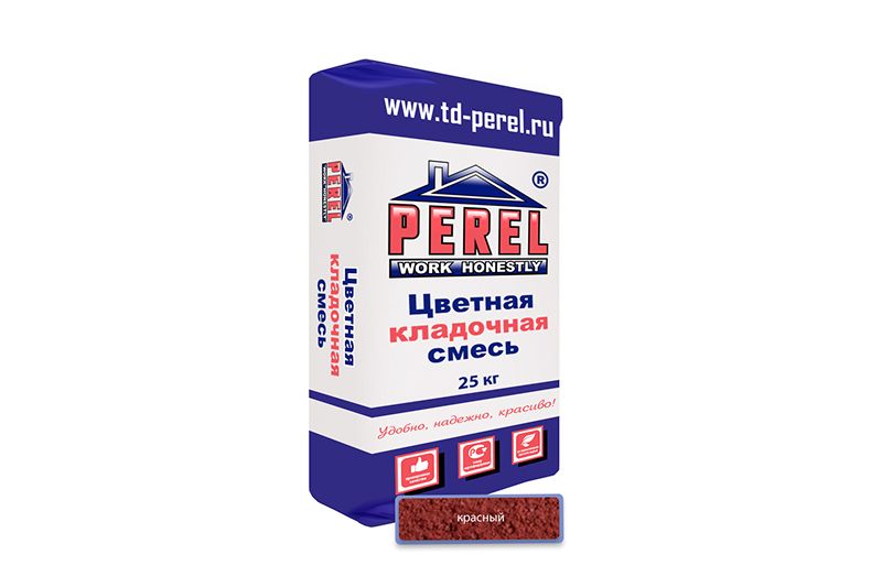 "Perel VL (лето), 25 кг"Цветные кладочные растворы, применяются для кладки кирпича с водопоглощением от 5 до 17 %. (ручная формовка) 0260 красная