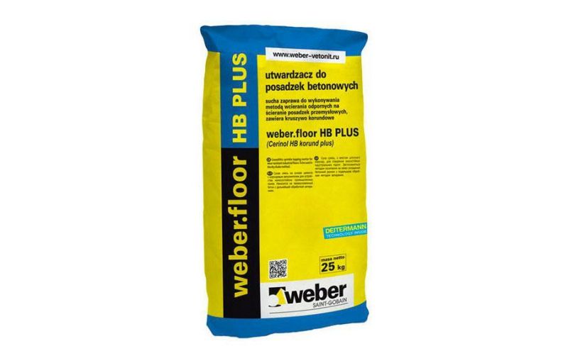 Упрочнитель промышленных бетонных полов weber.floor HB PLUS, серый, 25 кг