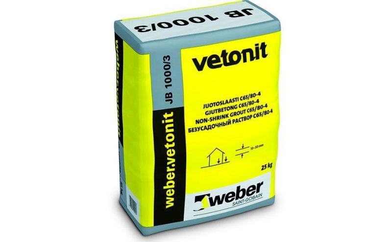 Безусадочный раствор weber.vetonit JB 1000/3 серый, 25 кг