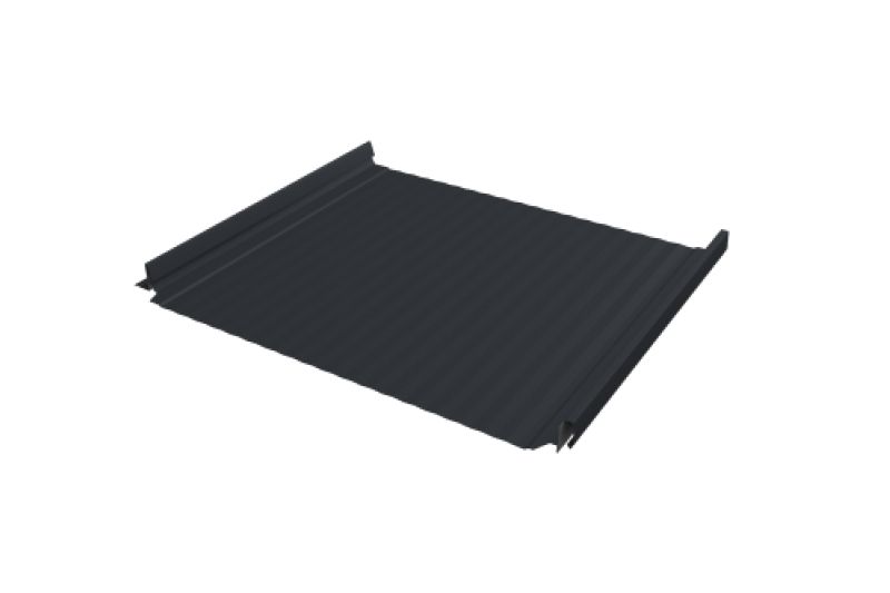 Кликфальц Pro Gofr Grand Line 0,45 Drap с пленкой на замках RAL 7024 мокрый асфальт