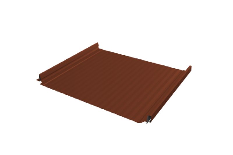 Кликфальц Pro Gofr Grand Line 0,45 Drap с пленкой на замках RAL 8004 терракота