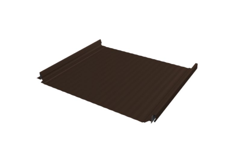 Кликфальц Pro Gofr Grand Line 0,5 PurPro с пленкой на замках RAL 8017 шоколад