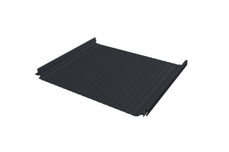 Кликфальц Pro Gofr Grand Line 0,5 Satin с пленкой на замках RAL 7024 мокрый асфальт