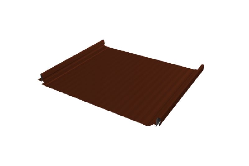 Кликфальц Pro Gofr Grand Line 0,45 PE с пленкой на замках RAL 3009 оксидно-красный