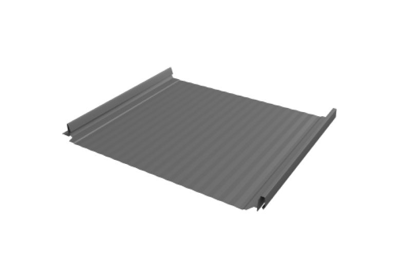 Кликфальц Pro Gofr Grand Line 0,45 PE с пленкой на замках RAL 9006 бело-алюминиевый