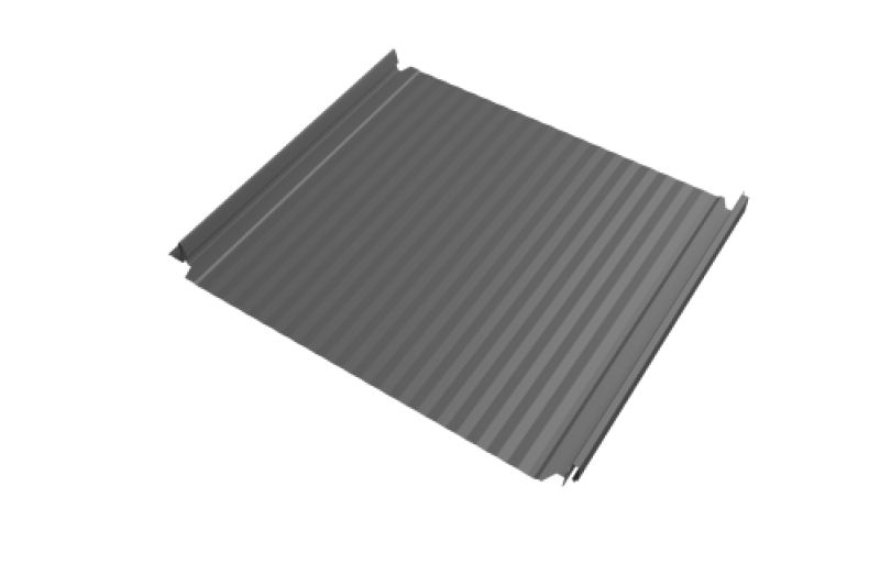 Кликфальц Double Pro Gofr Grand Line 0,5 Satin с пленкой на замках RAL 9006 бело-алюминиевый