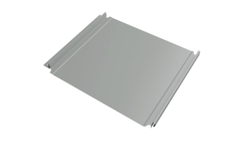 Кликфальц Double Pro  Line Grand Line 0,45 PE с пленкой на замках RAL 9006 бело-алюминиевый