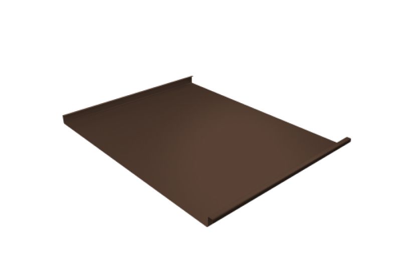 Фальц двойной стоячий Grand Line 0,5 Velur X с пленкой на замках RAL 8017 шоколад