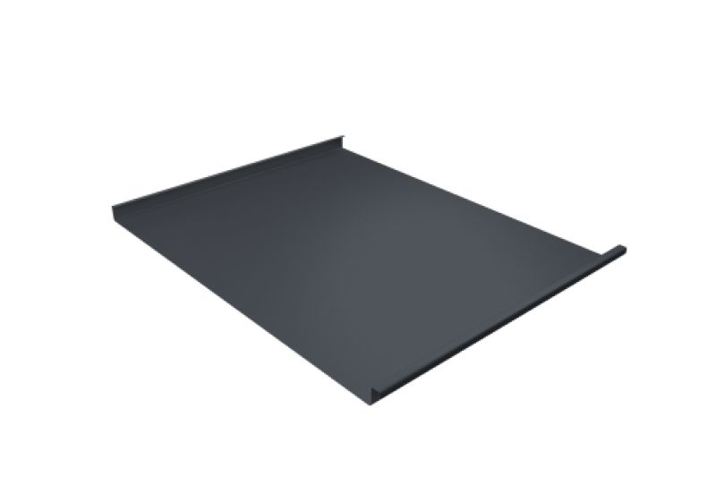 Фальц двойной стоячий  Line Grand Line 0,45 Drap TX с пленкой на замках Drap TwinColor RAL 7024 мокрый асфальт