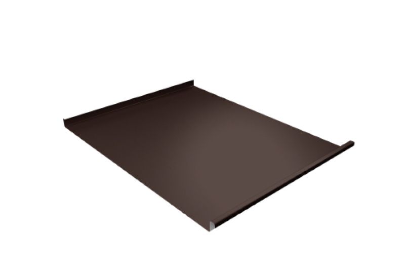 Фальц двойной стоячий  Line Grand Line 0,5 PurPro Matt 275 с пленкой на замках RAL 8017 шоколад