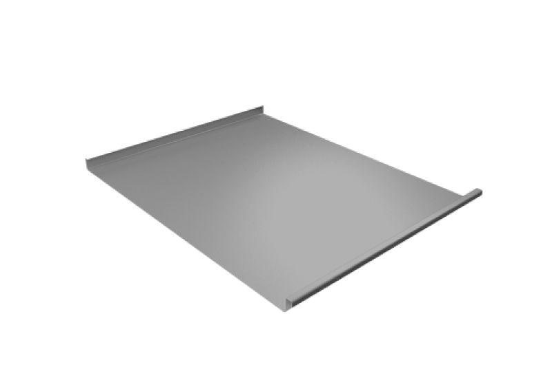 Фальц двойной стоячий  Line Grand Line 0,5 Satin с пленкой на замках RAL 9006 бело-алюминиевый