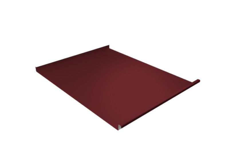 Фальц двойной стоячий  Line Grand Line 0,5 Satin Matt TX с пленкой на замках RAL 3005 красное вино