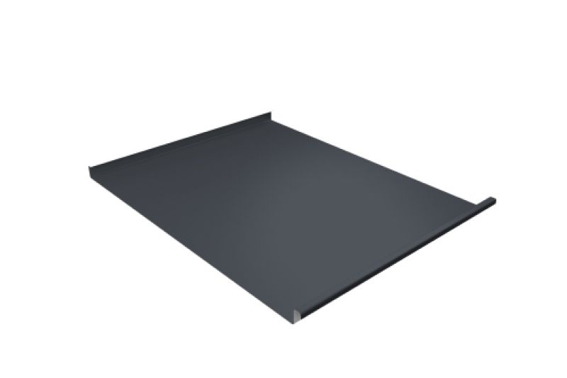 Фальц двойной стоячий  Line Grand Line 0,45 PE с пленкой на замках RAL 7024 мокрый асфальт