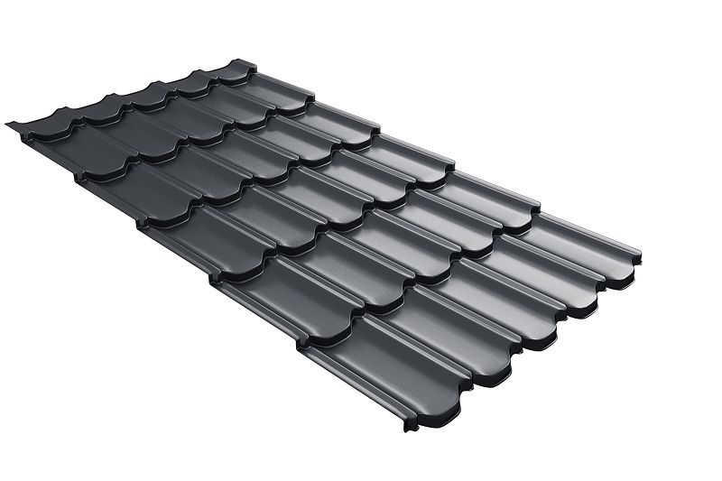 Профиль волновой Kvinta Plus 3D 0,45 PE RAL 7024 мокрый асфальт