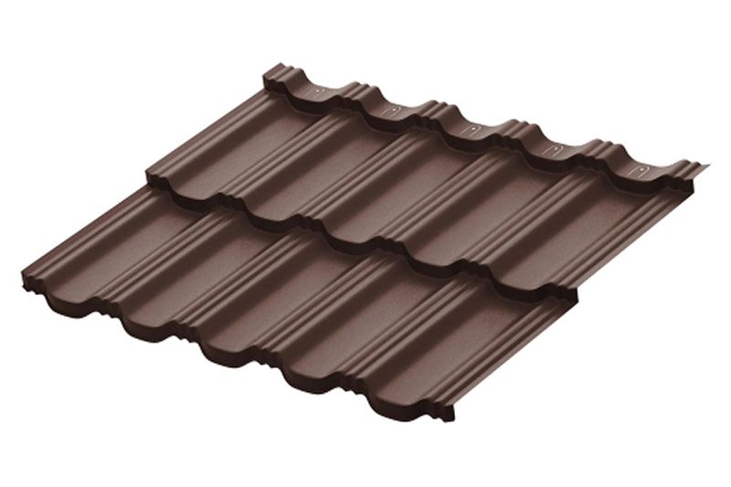 Модульная металлическая черепица Аквасистем Гётеборг XLL PU Matt (Zn180) 0,5мм Rooftop Бархат (лист 1185х865 мм) RAL 8017
