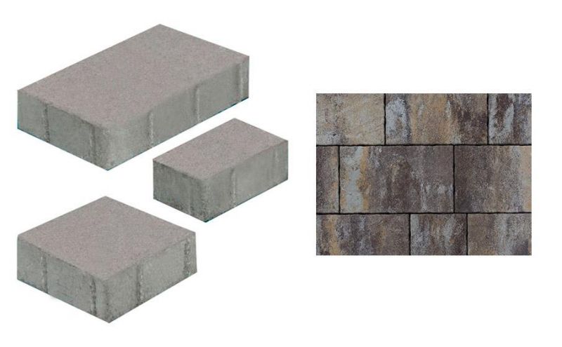 Плитка тротуарная ВЫБОР комплект из 3 видов плит Старый город Б.1.Ф.6см Искусственный камень цвет Доломит