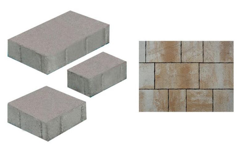 Плитка тротуарная ВЫБОР комплект из 3 видов плит Старый город Б.1.Ф.6см Искусственный камень цвет Степняк