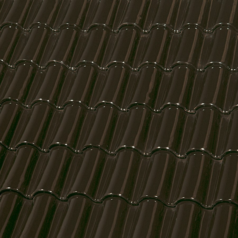 Керамическая черепица маленькая двухволновая ГЛАЗУРЬ С ДВУХ СТОРОН BLACK