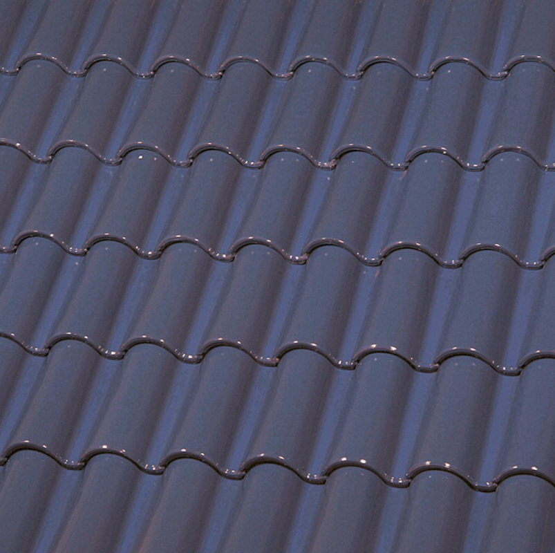 Керамическая черепица маленькая двухволновая ГЛАЗУРЬ С ДВУХ СТОРОН BLUE