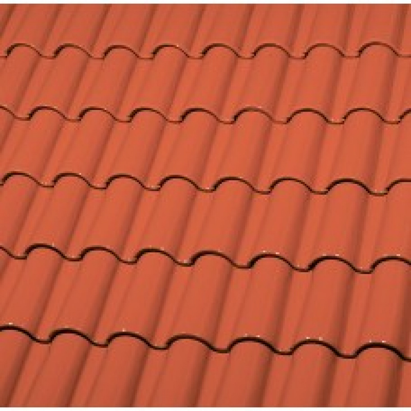 Керамическая черепица Монах и Монашка ГЛАЗУРЬ ЕТ5*2 С ДВУХ СТОРОН TRANSPARENT RED