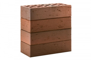 Кирпич облицовочный ЛСР красный флэш ультра рустик, утолщенные стенки, 250*120*65 мм