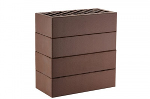 Кирпич облицовочный ЛСР темно-коричневый гладкий, утолщенные стенки, М175, 250*120*65 мм