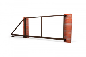 Ворота откатные Жалюзи крепление к кирпичному столбу 2,0х3,5 