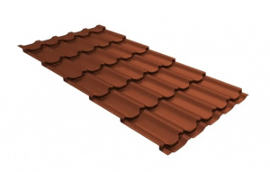 Металлочерепица Grand Line Kvinta Uno Satin Matt RAL 8004 терракота