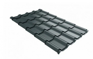 Металлочерепица Grand Line Kamea Velur X RAL 7016 антрацитово-серый