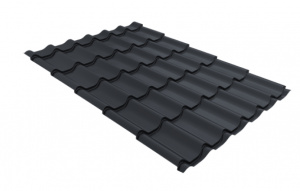 Металлочерепица Grand Line Kredo Rooftop Бархат RAL 7024 мокрый асфальт